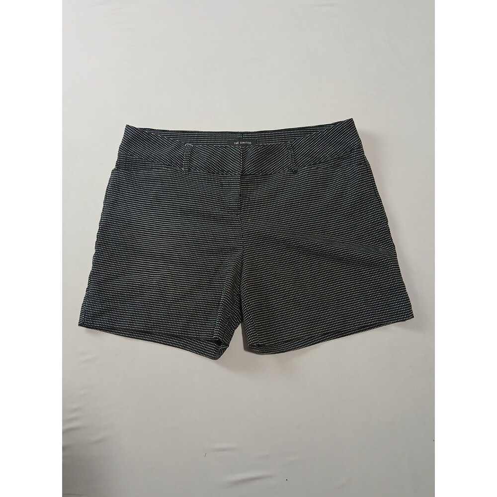 The Limited Black White Dot Pinstripe Stretch Shorts Women's Size 8 Work Shorts